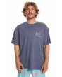 Hombre con camiseta oversize de manga corta Quiksilver Spin Cycle Azul frontal