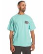 Hombre con camiseta extragrande Quiksilver Take Us Back Bubble Azul Turquesa frontal