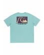 Camiseta oversize de manga corta Quiksilver Take Us Back Bubble Azul Turquesa para hombre posterior