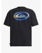 Camiseta oversize de manga corta Quiksilver Therma Logo Negra para hombre posterior