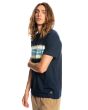 Hombre con camiseta de manga corta Quiksilver Transat Placement azul marino lateral