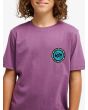 Niño con Camiseta Quiksilver Youth Ev Duality Morada Grape Jam serigrafía pecho
