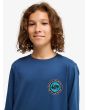 Niño con Camiseta de manga larga Quiksilver Youth Ev Duality LS azul denim serigrafía pecho