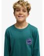 Niño con Camiseta de manga larga Quiksilver Youth Ev Duality LS verde bosque serigrafía pecho