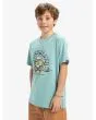 Niño con Camiseta surfera de manga corta Quiksilver Ev Skull Feast Azul Acuífero lateral