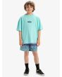 Niño con camiseta de manga corta Quiksilver Global Heat Azul Aguamarina corte holgado