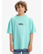 Niño con camiseta de manga corta Quiksilver Global Heat Azul Aguamarina frontal