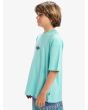 Niño con camiseta de manga corta Quiksilver Global Heat Azul Aguamarina lateral