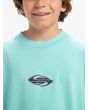Niño con camiseta de manga corta Quiksilver Global Heat Azul Aguamarina estampado delantero