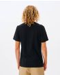 Hombre con camiseta orgánica de manga corta Rip Curl Big Mumma Icon negra posterior