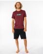 Camiseta de manga corta Rip Curl  Big Mumma Icon granate para hombre frontal