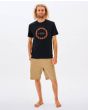 Hombre con camiseta de manga corta Rip Curl Fill me up negra frontal
