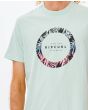 Hombre con camiseta de manga corta Rip Curl Fill Me Up verde menta logo