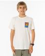 Niño con camiseta de manga corta Rip Curl Salt Water Culture Hazed blanca