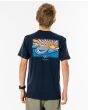 Niño con camiseta de manga corta Rip Curl Salt Water Culture Hazed azul marino posterior