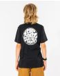 Niño con camiseta orgánica de manga corta Rip Curl Wetsuit Icon Boy negra posterior