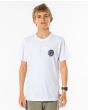 Niño con camiseta orgánica de manga corta Rip Curl Wetsuit Icon Boy blanca