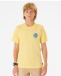 Niño con camiseta surfera de manga corta Rip Curl Wetsuit Icon amarillo manteca