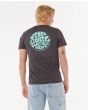 Hombre con Camiseta de manga corta Rip Curl Wettie Passage Icon color Negro Phantom posterior