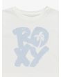 Camiseta de manga corta Roxy Boxy Crop Started Blanca para niña 8-16 años serigrafía