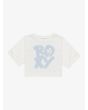 Camiseta de manga corta Roxy Boxy Crop Started Blanca para niña 8-16 años