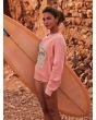Mujer con Camiseta de manga larga Roxy East Side Terra Cotta Rosa lifestyle lateral