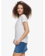 Camiseta de Manga Corta Roxy Epic Afternoon Word Blanco para Mujer lateral