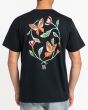 Hombre con camiseta de manga corta Rvca Floral Andrea Wan en negro posterior