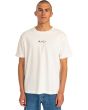 Hombre con camiseta orgánica de manga corta RVCA Flower Skull Blanca frontal