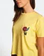 Camiseta de Manga Corta con bolsillo RVCA Framed Pocket amarilla para mujer lateral