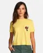 Camiseta de Manga Corta con bolsillo RVCA Framed Pocket amarilla para mujer 