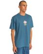 Hombre con Camiseta orgánica de manga corta RVCA Hand Picked Azul derecha