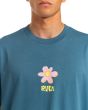 Hombre con Camiseta orgánica de manga corta RVCA Hand Picked Azul estampado