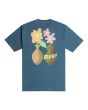 Camiseta orgánica de manga corta RVCA Hand Picked Azul para hombre posterior