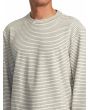 Hombre con Camiseta de manga larga RVCA Vacancy Crew Blanca a rayas cuello redondo