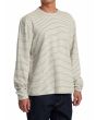 Hombre con Camiseta de manga larga RVCA Vacancy Crew Blanca a rayas derecha