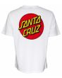 Camiseta de manga corta Santa Cruz Classic Dot Chest blanca para mujer posterior