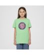 Niña con camiseta de manga corta Santa Cruz Outer Ringed Dot Kids Verde Menta frontal