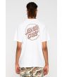 Hombre con camiseta de manga corta Santa Cruz Opus Dot Stripe blanca posterior