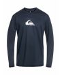 Camiseta surf de manga larga UPF 50 Quiksilver Solid Streak azul marino para niños de 8 a 16 años