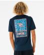 Hombre con Camiseta técnica de protección solar con manga corta Rip Curl Soul Arch UV azul marino posterior