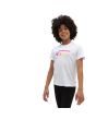 Niña con camiseta de cuello redondo Vans Flying V Crew Girls blanca