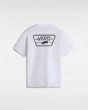 Camiseta de manga corta Vans Full Patch Blanca con logo negro para hombre posterior