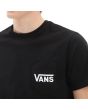 Hombre con camiseta de manga corta Vans Off The Wall Classic negra logo bolsillo