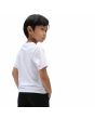 Niño con camiseta de manga Vans Print Box blanca con estampado camo azul espalda