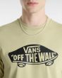 Hombre con camiseta de manga corta Vans Style 76 Beige logo Off The Wall