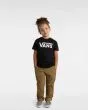 Niña con camiseta infantil Vans Classic Negra con logo blanco ajuste regular