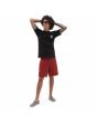 Hombre con camiseta de manga corta Vans Tried and True Rose negra frontal 