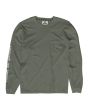 Camiseta de manga larga con bolsillo Vissla Extra Strength LS PKT verde militar para hombre frontal