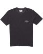 Camiseta de manga corta con bolsillo Vissla Shapers Club negra para hombre frontal